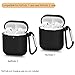 AirSha Compatible for AirPods Case with Keychain, Shockproof Protective Silicone Cover Skin for AirPods Charging Case 2 & 1 (Black)
