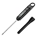 Ablest Waterproof Digital Meat Thermometer Instant Read Food Cooking Thermometer Built-in Clock Timer with IP67 Stainless Steel Probe for Kitchen BBQ Grill Smoker, Milk, Tea, Black