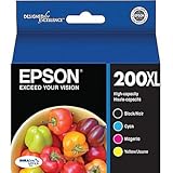 Epson 200XL High Yield Black and Color C/M/Y Ink Cartridges (T200XL-XCS), Combo 4/Pack (In Retail Packaging)
