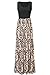 Zattcas Womens Summer Contrast Sleeveless Tank Top Floral Print Maxi Dress Black Taupe Large