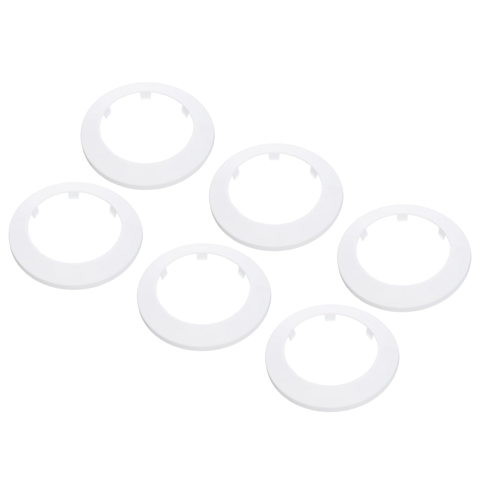 PATIKIL Water Pipe Cover Decoration Fit 3.54"/90mm, 6Pcs Flange Water Pipe PP Plastic Escutcheon Plate Collar Drain Line Cover Radiator for Wall Pipe Tube Decor, White