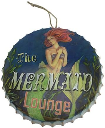 Mermaid Lounge Metal Bottle Cap Hanging Sign for Bar