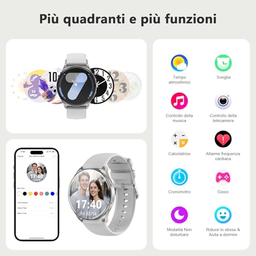 Blackview Smartwatch for Men and Women, Make and Answer Calls, Fitness Smartwatch with 1.43 Inch HD AMOLED / 112+ Sports/SpO2/Sleep Monitor/Heart Rate Monitor for Android IOS