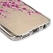 S7 Case,Galaxy S7 Case - Badalink Ultra Thin Anti-slip Soft TPU Case with Fancy Colorful Painting Pattern Clear Transparent Cover for Samsung Galaxy S7 (2016) - Branches with Pink Flowers