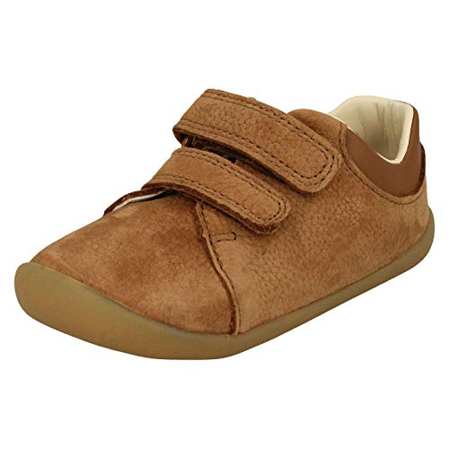 Clarks Boys Roamer Craft T Sneaker, Tan Leather, 2 UK Child