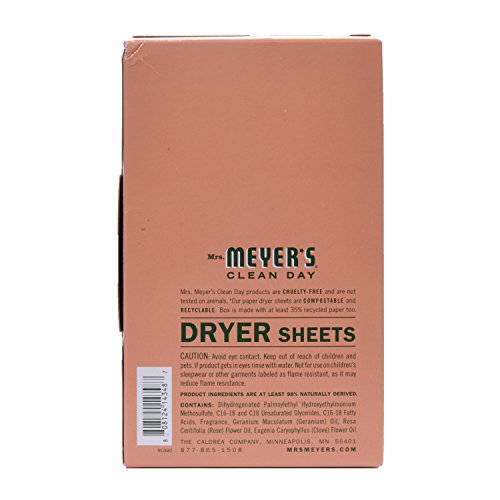 Mrs. Meyer’s Clean Day Dryer Sheets, Geranium Scent, 80 count - Thumbnail 2