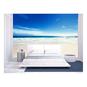 Seychelles Beach - Removable Wall Mural | Self-Adhesive Large Wallpaper - 66x96 inches