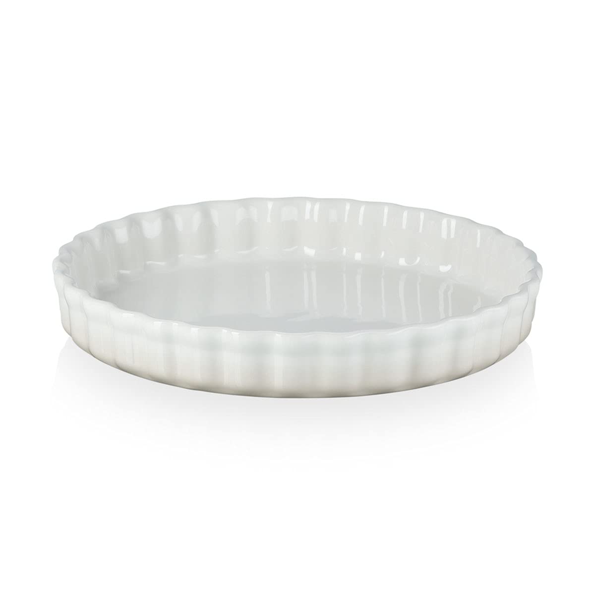 Le Creuset Heritage Fluted Flan Dish, Stoneware, 28 cm, 1.82 kg, Meringue, 71120287160001