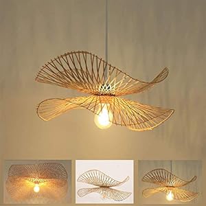 Natuurlijke bamboe hanglamp Handgeweven bamboe hanglamp In hoogte verstelbare E27 Kroonluchter Verlichting Villa…