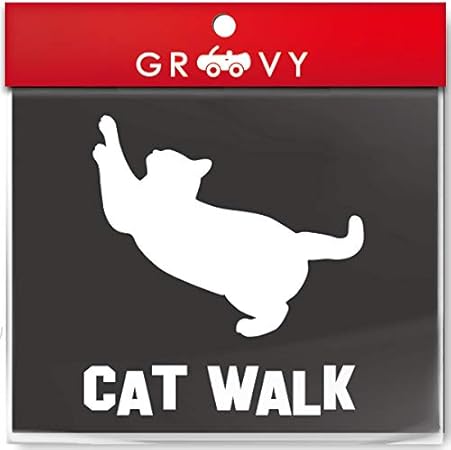 Amazon 爪を研ぐ 猫 ステッカー Cat Walk 猫の通り道 通路 キャットウォーク ネコ ねこ かわいい おしゃれ シルエット シール 1143 ホワイト ステッカー デカール 車 バイク