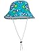 Tuga Girls Reversible Bucket Sun Hat (UPF 50+), Aquamarine, Medium
