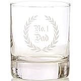 Taylor'd Milestones No. 1 DAD Scotch Glasses, 10 oz Whiskey Glass Set of 2, Diamond Etched Strong on the Rocks Whisky Tumbler
