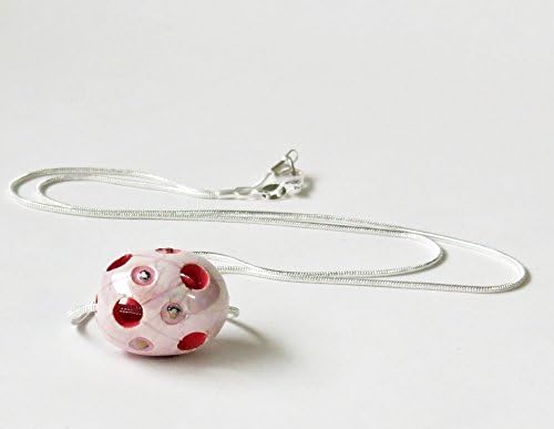 Essential Oil Diffuser Pendant, Aromatherapy Pendant on a 20 Inch Silver Chain, Handmade Ceramic Pendant for Essential Oils, "Stinquepot" Aromatherapy Necklace, Pearly Pink Egg Shape