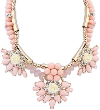 Amazon 19 夏 派手な ネックレス ファションブラック 花嫁 韓国スタイル ビビューン アクセサリー ビューティー ジュエリー 結婚式 恋人 愛情 プレゼント ファション Pink ネックレス 通販