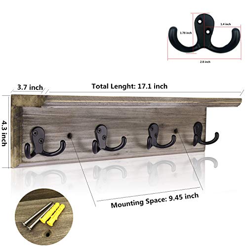 Sageme Entryway Shelf Wall Mounted,Vintage Rustic Farmhouse Solid Real