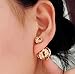 MANDI HOME 2015 Hot on Sale Double Sided Bubble Vintage Style Alloy Earrings Ear Rings for Ladies Girls Women (Gold)