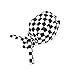 VORCOOL Chef Hat Chef Tie Back Cap Fashion Cap Turban Black with White