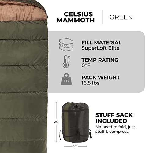 TETON Sports Mammoth Queen Size Sleeping Bag Double Sleeping Bag A