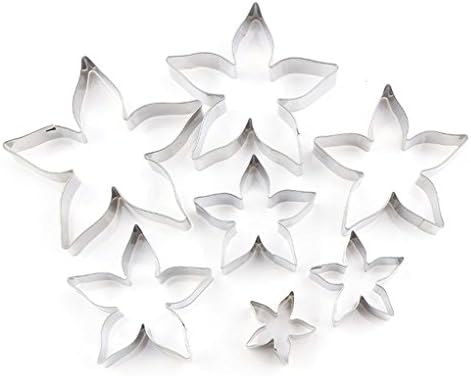 Miaomiaogo 7Pcs Rose Flower Calyx Cutting Die Stainless Steel Cake Cutters Pastry Baking Mould Fondant Mold Cake Cookie