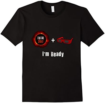 Mens Total 2017 Solar Eclipse Sun Glasses I'm Ready Tshirt 2XL Black