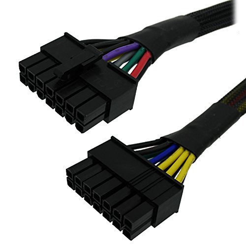 COMeap 24 Pin to 14 Pin ATX PSU Main Power Adapter Braided Sleeved Cable for IBM/Lenovo PCs and Servers 12-inch(30cm)