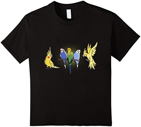 unisex-child Budgie Parrot Cockatiel Shirt Gift Lover T-Shirt 4 Black