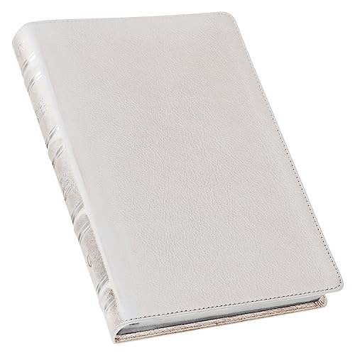 KJV Holy Bible, Giant Print Full-size Premium Full Grain Leather Red Letter Edition - Thumb Index & Ribbon Marker, King James Version, White (KJV Full Size GP Editions)