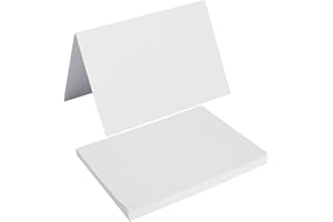 TOPERD 50 Pack Blank Cards Folded Cardstock Thank You Blank Greeting Cards for Invitations, Wedding, Greeting Cards, All Occasion DIY, 4x6 Folded Cards White