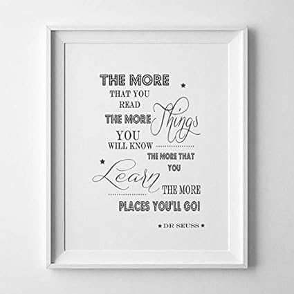 La Chambre De Fille Ou Garcon Imprime Dr Seuss Citation Imprime Le Plus Que Vous Lire