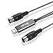 HiFing MIDI to USB MIDI Cable Adaptor Recording Controller/Synthesizer/MIDIsport/Maudio/Patchbay/Piano/Drum/Effectors to PC/Mac/Laptop/for XP/Vista/win7/win8/win10/MAC iOS,16 Channel 2M(6.5FT)