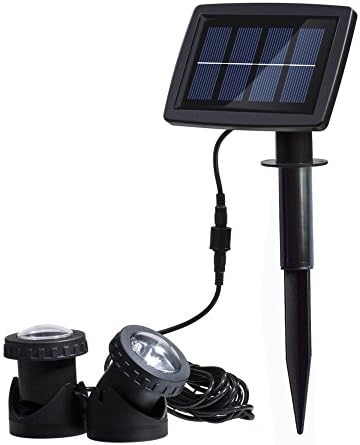 Hansuo Outdoor Solar Underwater Spotlights,with 2 Submersible Lamps 12 LEDs,Sensor Projector Light Garden Pool Pond Yard Fountain Submersible Spotlight Outdoor Landscape Lighting Use Warm White