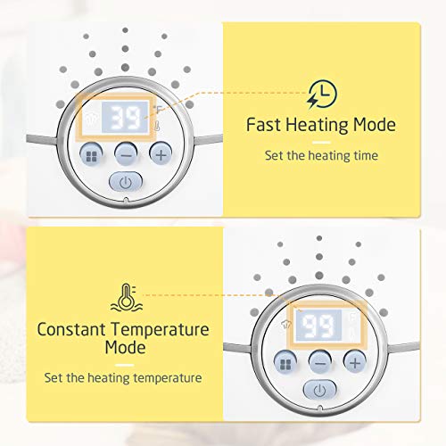 OMORC Baby Bottle Warmer with Timer and Temperature Control, 500W Fast Breast Milk Warmer Infant Bottle Warmer, LED Display and Auto Shut-off Set, 100% BPA FREE