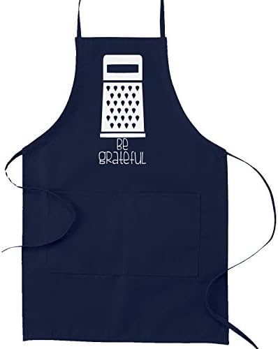 Decal Serpent Be Grateful Cheese Grater Pun Funny Parody Cooking Baking Kitchen Apron Navy Blue