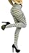 ToBeInStyle Women's Colorful Opaque Striped Tights Pantyhose Stocking Hosiery - Black/White - One Size