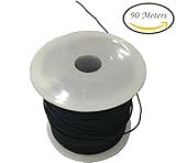 Deryun 1 mm Elastic Cord Thread Elastic Cord Beading Crafting Stretch String Jewelry Bracelet Beading String Cords (90 Meters, Black)