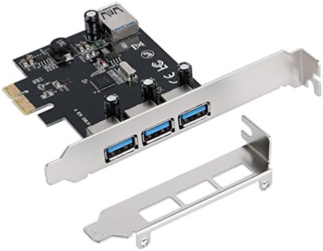 MACHENIKE USB 3.0 PCIe Card, 4 Port PCI-E to USB Adapter( 3 External and 1 Internal ), PCI Express Hub Controller for Desktop PC Superspeed Up to 5Gbps Build in Self-Powered Technology