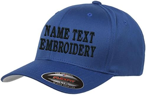Custom Embroidery Hat Flexfit 6277 Personalized Text Embroidered Fitted Size Cap