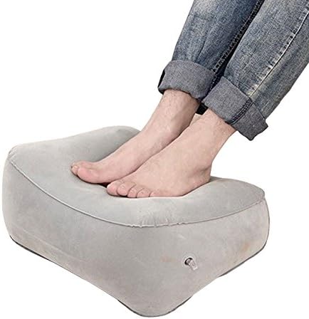 Inflatable Rest Pillow, Feet Mat Cushion for Plane Car Office Home Comfortable and Portable Relax Inflatable Travel Pillow White