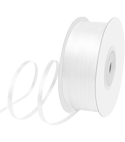 Amazon.com: Ribbli Double Faced White Satin Ribbon,1/8” x