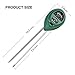 Jellas Soil pH Meter, 3-in-1 Moisture Sensor Meter/Light/pH Soil Test Kits Test Plant Moisture Meter for Garden, Farm, Lawn, Indoor & Outdoor Use (Green)
