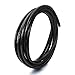 BEADNOVA 5mm Genuine Round Leather Cord Leather Strips for Jewelry Making Bracelet Necklace Beading, 2 Meters/ 2.2 Yards, Black