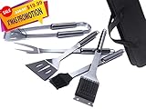 JOANBETE BBQ Grilling Set Stainless Steel Utensils Barbecue Tool Set Grill Accessories With Case - Outdoor Grilling Kit (11-Piece)
