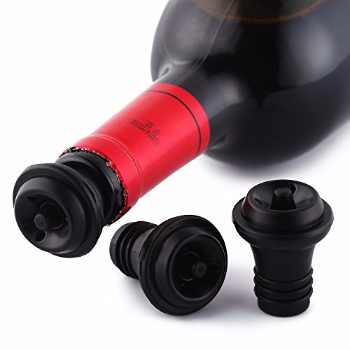 HOBULL Wine Saver Vacuum Pump Preserver Bottle Stoppers With 2 Bottle Stopper Bar Supplies