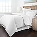 Italian Luxury Soft Brushed 1500 Series Microfiber Duvet Cover Set, Hotel Quality and Hypoallergenic with Zippered Closure and Matching Shams - Full/Queen - White
