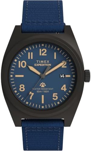 Expedition Capstone TW2Y18200 - Orologio al quarzo da uomo, 39 mm, con cinturino in materiale ecologico blu con quadrante blu