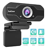 PC Webcam, TedGem 1080P Full HD Webcam USB Desktop & Laptop Webcam Live Streaming Webcam with Microphone Widescreen HD Video Webcam 90-Degree Extended View for Video Calling (HD Webcam)...