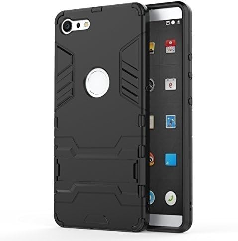 GUANHAO Case for Smartisan Nut Pro 2, 2 In 1 TPU + PC Anti-Slip Stand Function Shockproof Light Thin Scratch Resistance Fingerprint Protection Case for Smartisan Nut Pro 2 5.99" (Black)