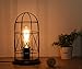 Surpars House Wood Retro Table Lamp Metal Shade Edison Bulb Included Warm White Light,Black