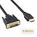 CableCreation 10ft HDMI to DVI Cable - Bi-Directional 1080P HD Video Adapter Cable with 24+1 DVI-D Male Connector for PC, Laptop, TV, Projector
