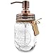 Mason Jar Soap Dispenser - Kitchen & Bathroom, Farmhouse Decor - 16 Oz, Stainless Steel - Rustproof Copper Pump